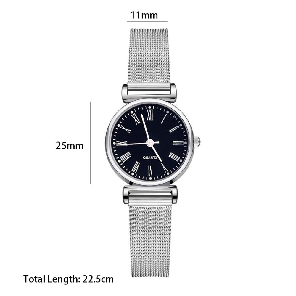 Fashion Round Watches Adjustable Strap Mesh Belt Wristwatches Luxury Quartz Watch Gifts