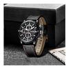 Men's Watch with Stopwatch Function Date Waterproof Quartz Stylish Simple Rating Casual Study Work Analog Leather Band Belt Ranking Brand (Black)