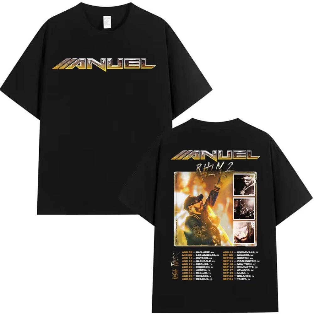 Rap Singer Anuel AA Real Hasta La Muerte Tour 2026 New Album Summer Unisexs Womens Hip Hop Gothic Tshirt Cotton Unisexs Tshirt