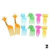 Household Kitchen Cute Animal Mini Bento Stick Children Cartoon Fruit Fork Set Creative Plastic Bento Decorative Stick Accessory