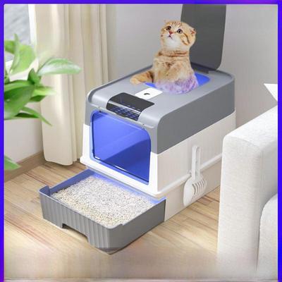 Extra Large Enclosed Cat Litter Box with UV Sterilization and Deodorization