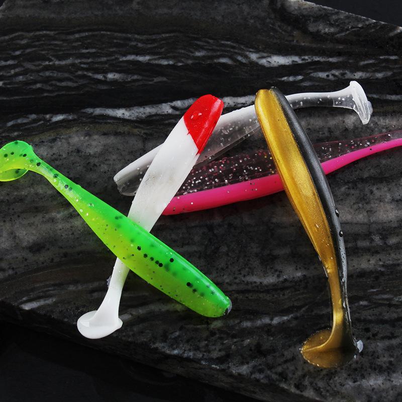 T-Schwanz Weichköder für Süßwasser Mandarinfisch & Barsch - Bleikopfhaken, vielseitig für All-Kill Wildfischen.