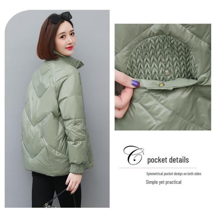 2024 New Winter Women Down Cotton Jacket Warm Loose Fit Fashion Coat Slimming Moms Outerwear