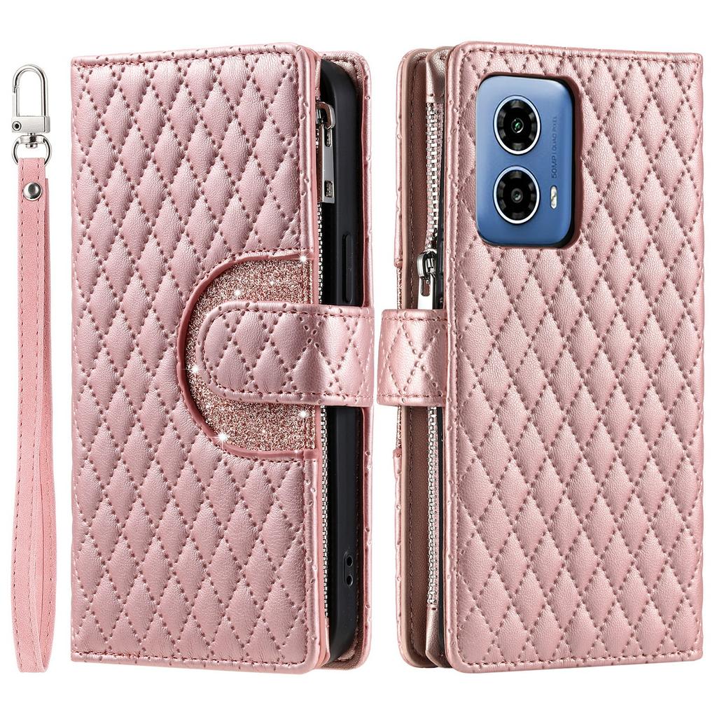 Style 013 for Motorola Moto G85 5G/S50 Neo 5G Case Rhombus Leather Zipper Phone Cover