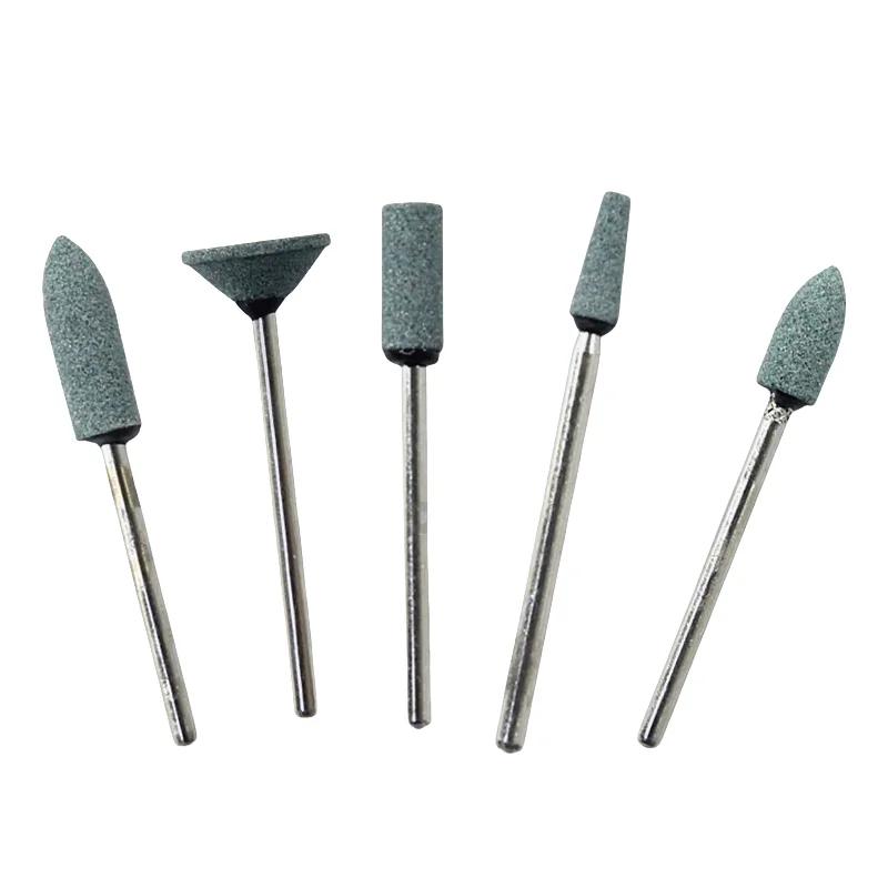 10Pcs Mounted Stones Grinders 2.35Mm Contours Geramic Green Stones Grind Polisher Green Hp Polishing Stone Drills