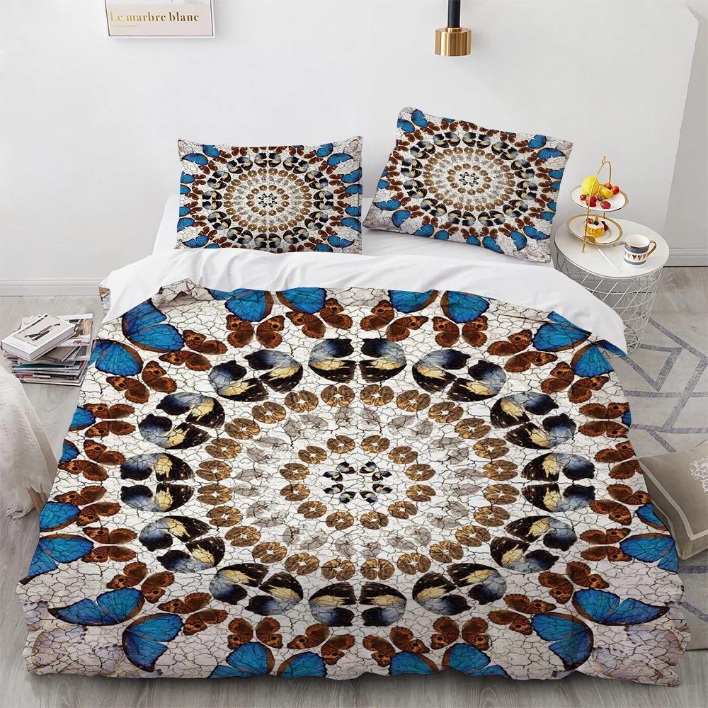 Mandala Duvet Cover Set Boho Style Horse Pattern Chic Polyester Comforter Cover King Twin Size for Teens Adults Boys Bedding Set