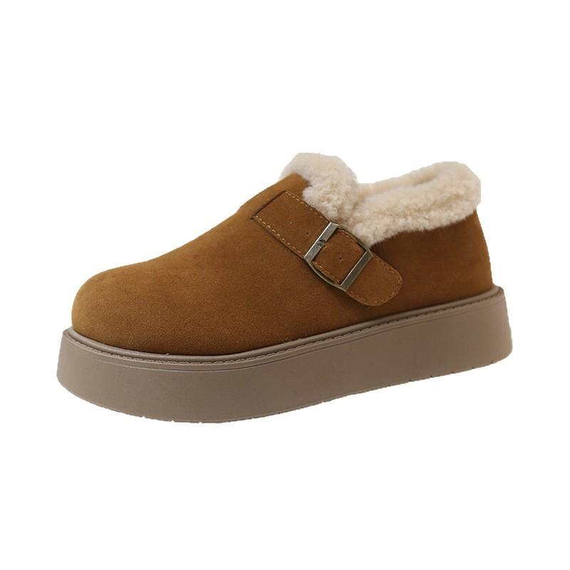 Thick-soled Velvet Doudou Birkenstocks Women's 2025 New Winter Loafers Cotton Shoes Warm Snow Boots Women's Non-slip