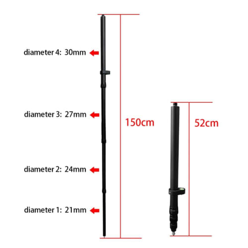 Lzcxszzm New Carbon Fiber Telescopic Rod Survey Measuring Pole Extension Support RTK Measuring Rod Extension Bracket