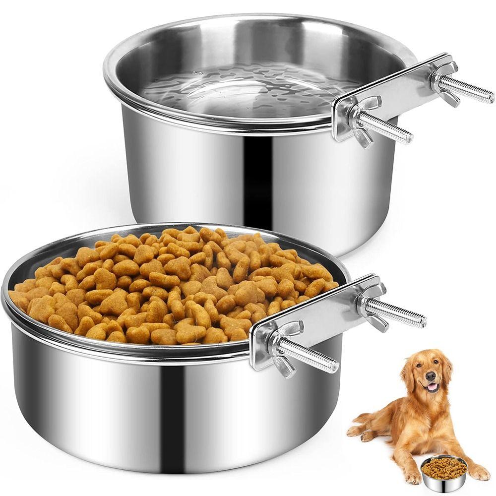 Stainless Steel Pet Bowl Anti-gnawing Cage Food Dispenser New Pet Feeder Cat Dog