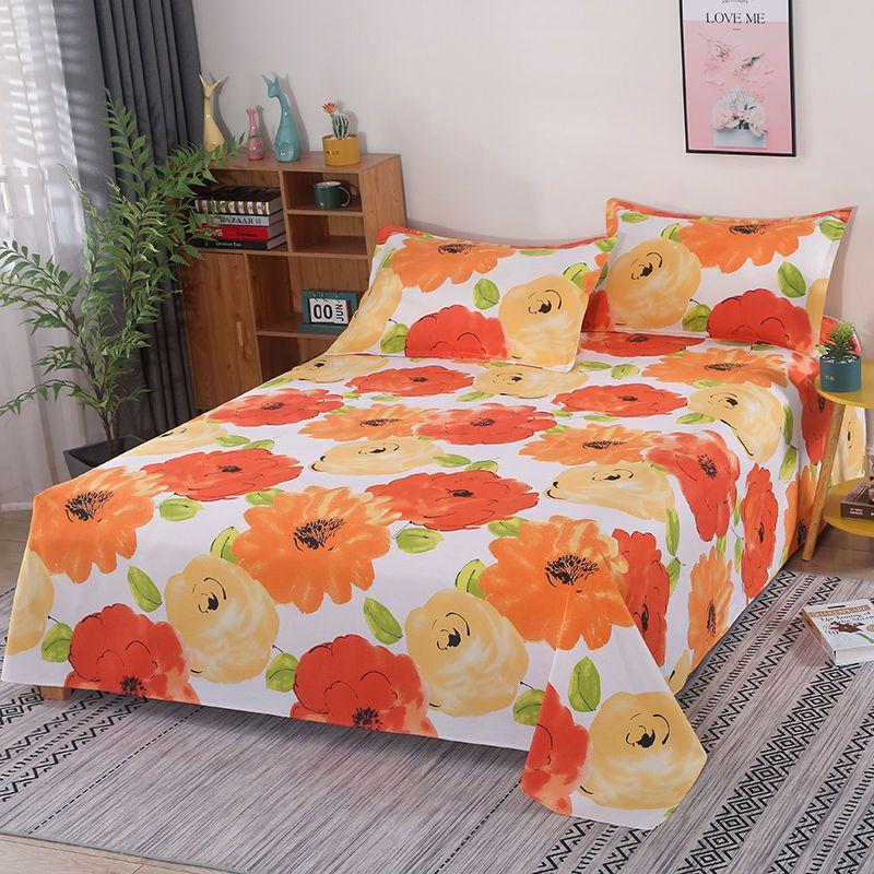 Classic Cotton Old Coarse Cloth Thickened Double Bed Sheet Four Seasons Universal Student Dormitory Printed Bedding