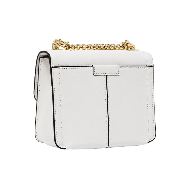 New MICHAEL KORS MK Sonia Cow Leather Chain Bag, Small Square Bag, Shoulder Bag, Crossbody Bag Trumpets Women's White 35F1G6SS5L-085