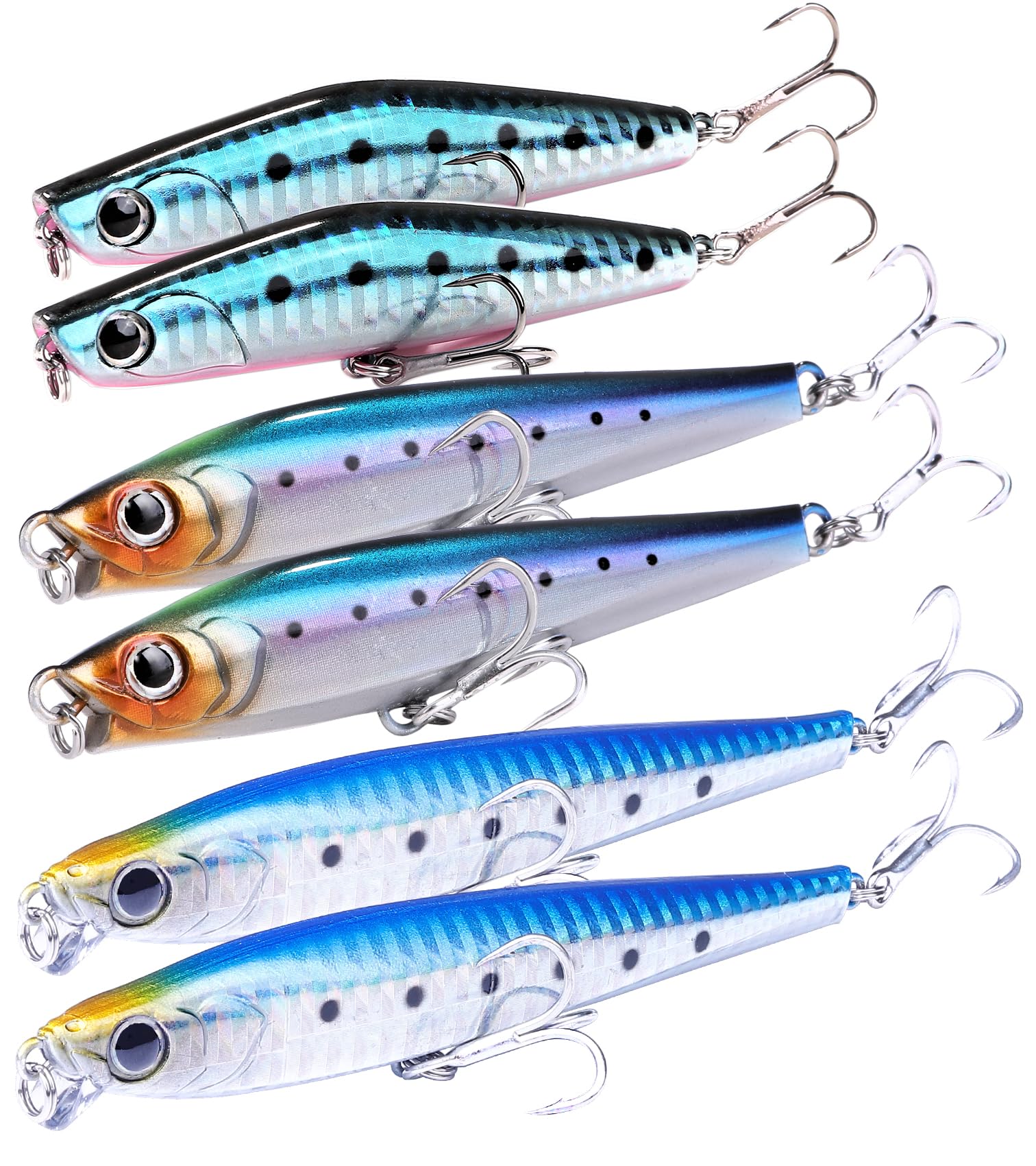 

Contyu Sinking Pencil Lure Set lures for with lip and lures for sea and flounder (6 comparison) - 80mm, 95mm, 110mm, through-wire bluefish, bass,