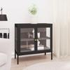 Vidaxl Side Cabinet, Black, 70X35X70 Cm, Steel and Glass