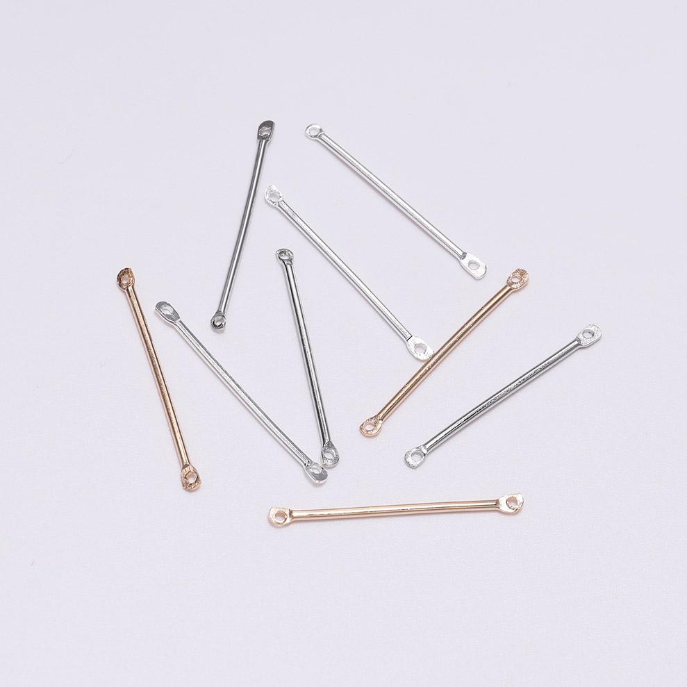 50/100Pcs 15-40mm Double Cylinder Bar Earrings Connecting for DIY  Earring Jewelry Making Findings Accessories Supplies