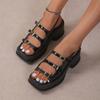 Fashion Women's Sandals 2025 New Summer Platform Fashion High Heel Sandals Outdoor Beach Shoes Square Toe Buckle Strap Women’s Shoes