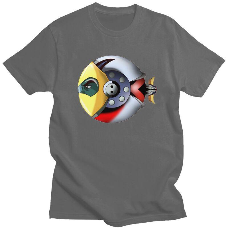 Niestandardowy T-shirt Męski UFO Robot Grendizer Goldorak 100% Bawełna Koszulka Codzienna Krótki Rękaw Dopasowany Krój Ubranie Prezent