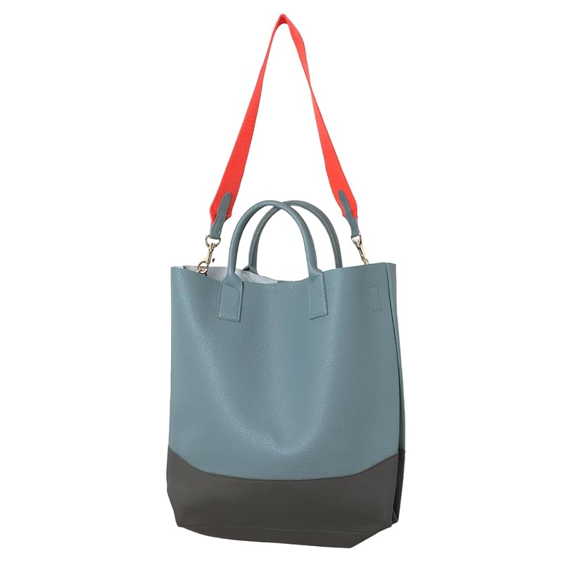 

[ANTIC RAG] saxophone blue A4 compatible 2way bag ladies bicolor tote bag shoulder bag commuting bag office bag bag bag on hand Shoulder bag Larger