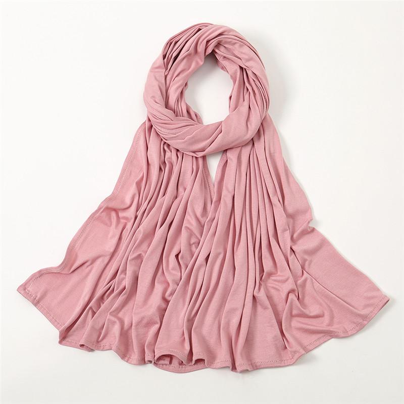 Plain Jersey Thick Hijab Scarf Cotton Polyester Wrap Elasticity Shawls Foulards Long Stretchy Turban Muslim Head Snood 180*60Cm