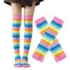 Fingerless Gloves Arm Warmers Over-the-Knee Socks Halloween Costume Matching Thigh High Socks and Arm Sleeves, One Coordinated Set for Themed Setting,