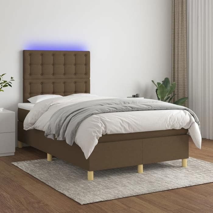 VidaXL Sommier à Lattes de Lit avec Matelas et LED, Lit Rembourré, Lit Double, Lit Adulte de Chambre à Coucher Intérieur, 3135744