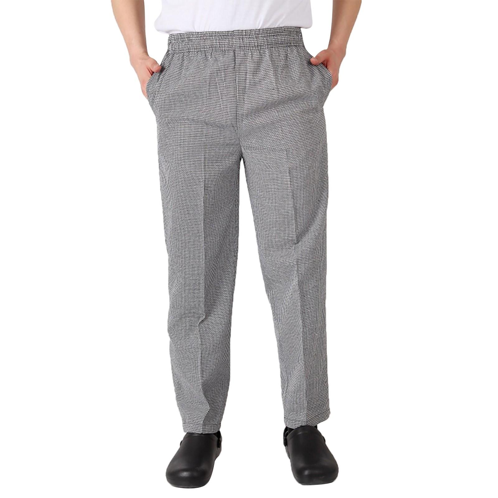 

Hotel Uniform Pants, Kitchen Striped Chef Pants, Restaurant Waiter Elastic Pants M