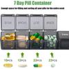 New Premium Weekly Portable Pill Cases 7 Day 7 Grids Pill Organizer Storage Box Container Travel for Medicine Vitamins Fish Oils