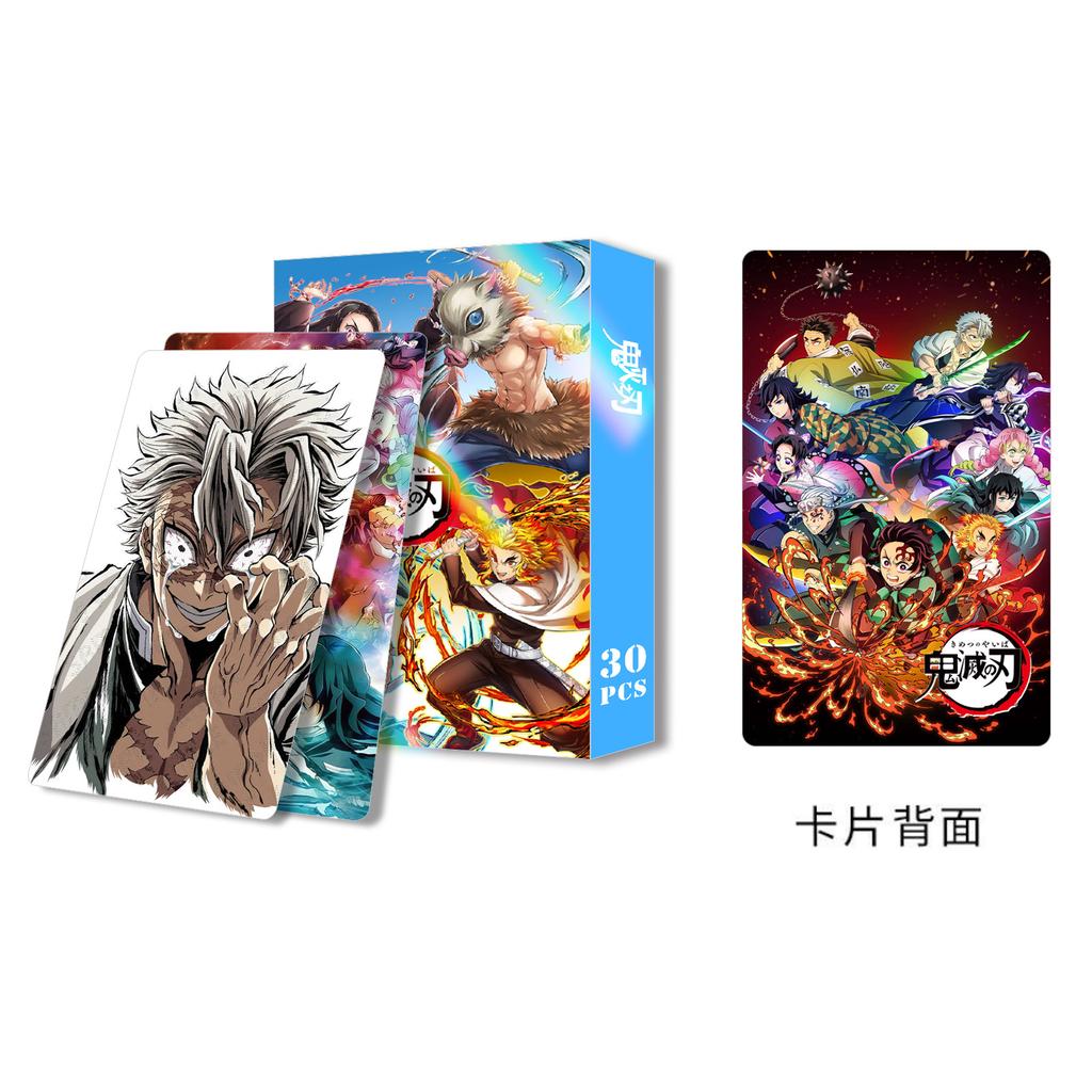 Demon Slayer Double Sided Lomo Cards 30 Pcs Boxed High Definition Anime Bookmarks Collectible Cards Set For Anime Lovers