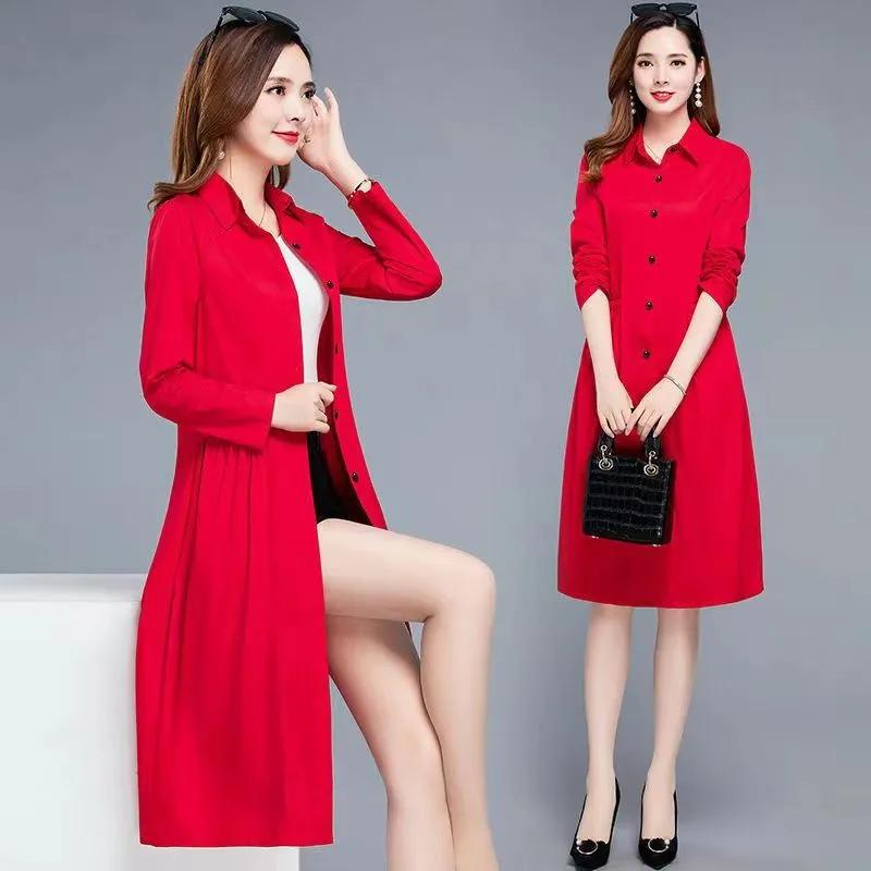 Modischer dünner Frühlings- und Herbstwindbreaker für Damen, mittellanger Frühlingsanzug, neue koreanische Slim-Jacke für Damen mittleren Alters