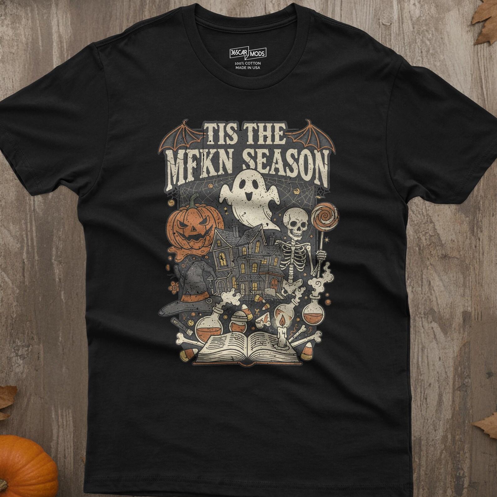 Tis The Season Halloween Shirt: Vintage Spooky Graphic Tee S