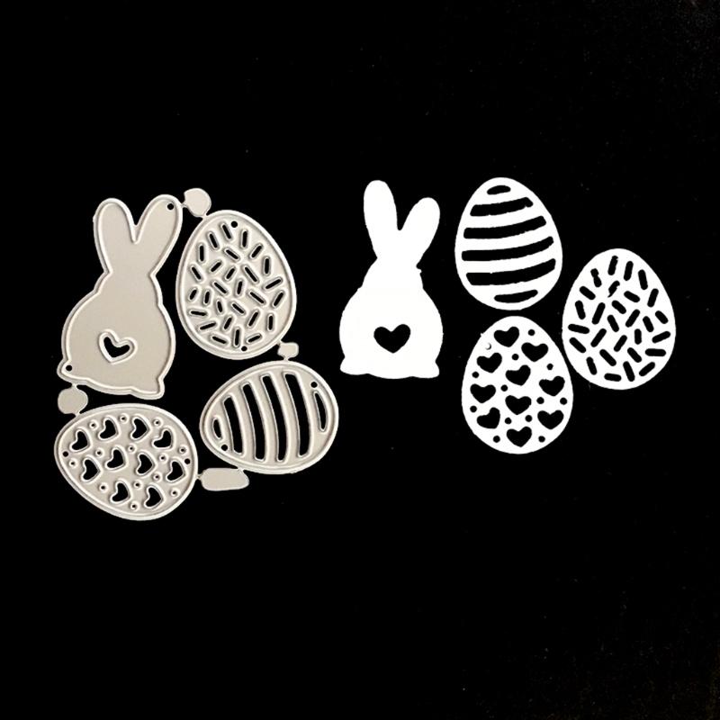 Frohe Ostern Hase Eier Metall Schneiden Stirbt Schablone Scrapbooking DIY Album Stempel