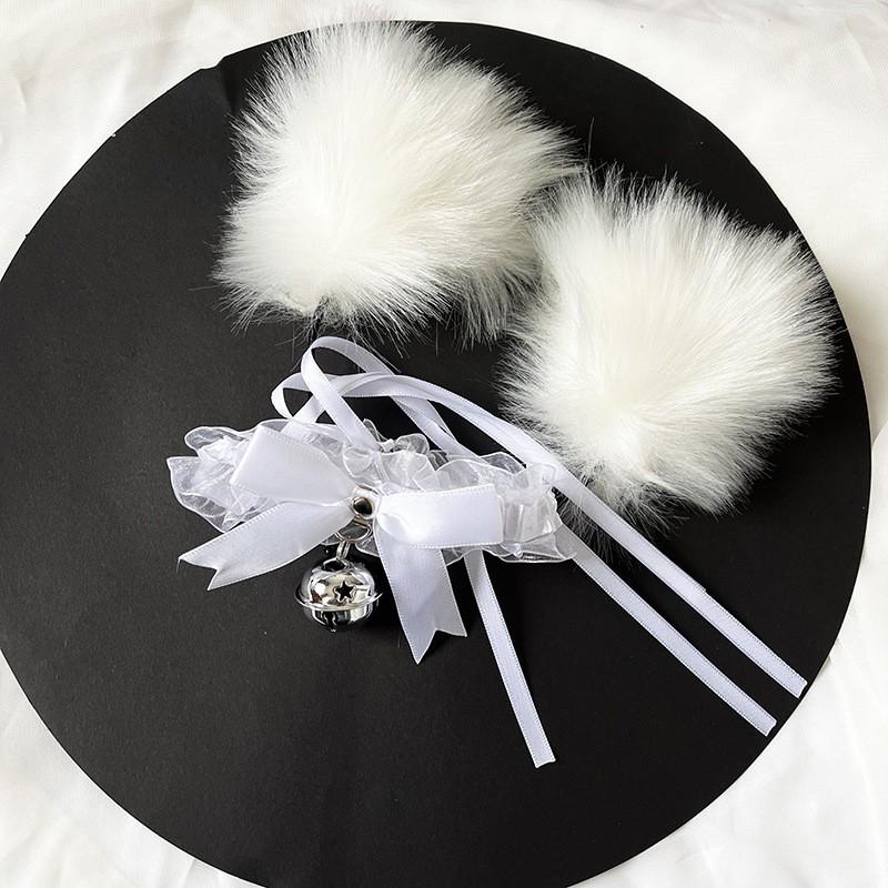 Sexy Cat Ear Headband Women Fluffy Plush Hair Hoop Cute Lolita Bell Choker