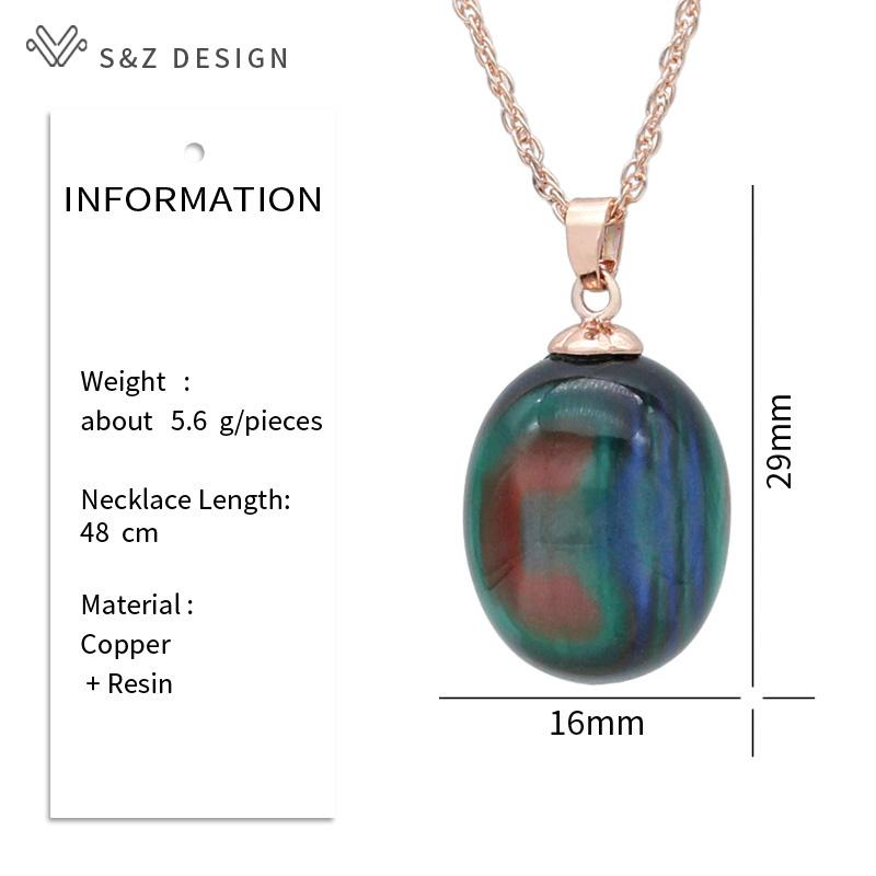Fashion Colorful Egg Shape Oval Acrylic Beads Pendant Necklace For Women Wedding Party Elegant Fine Jewelry