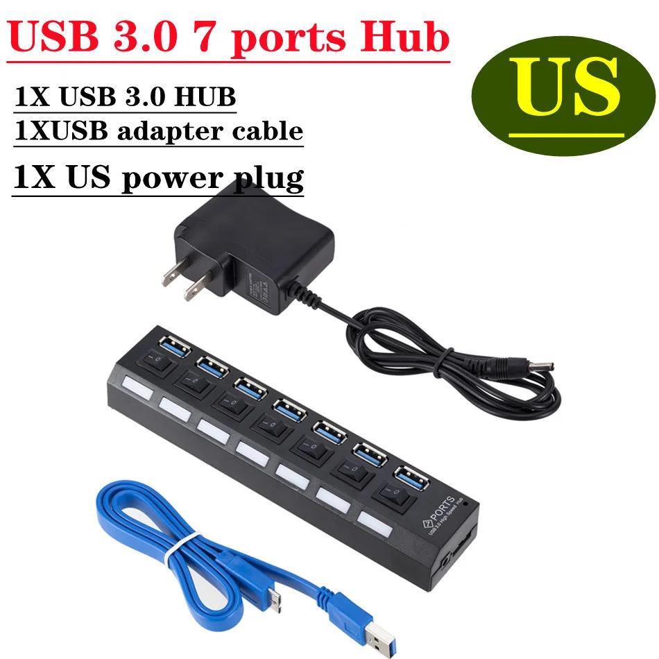 USB 3.0 7-Port Switch Hub Splitter