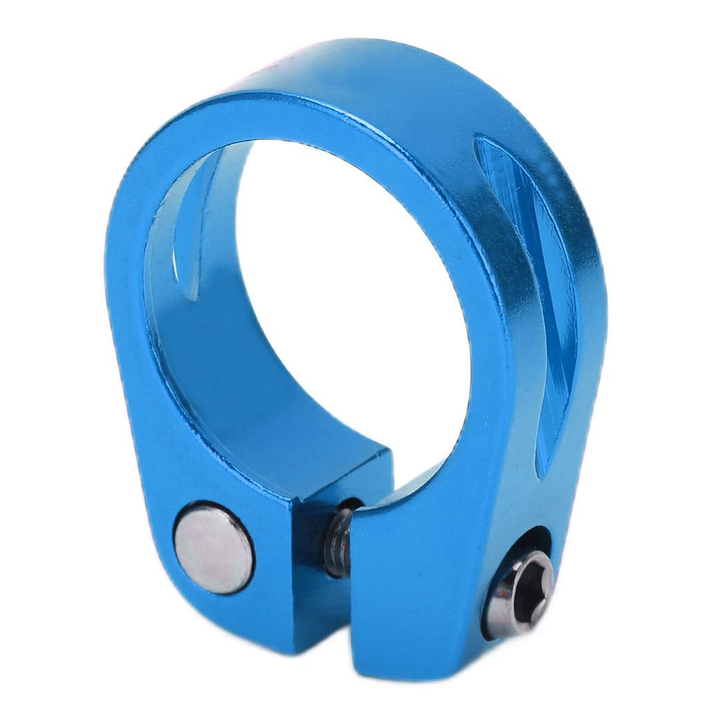 28.6mm Bike Seat Post Clamp Aluminum Alloy Locking Seat Tube Holder Clip for Mountain BicycleBlue
