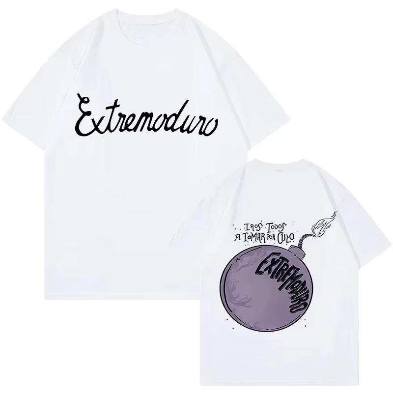 Unisex Fashion Rock Band Extremoduro Print Short Sleeve T Shirt Men Women Graphic Vintage TShirt Y2k Hip Hop Tees Tops Clothes