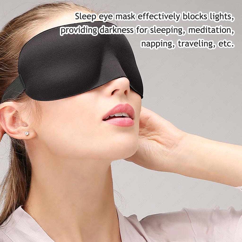 Sleep Eye Mask and Ear Plugs Set Adjustable Straps Eye Cover for Nap Sleeping Travelling