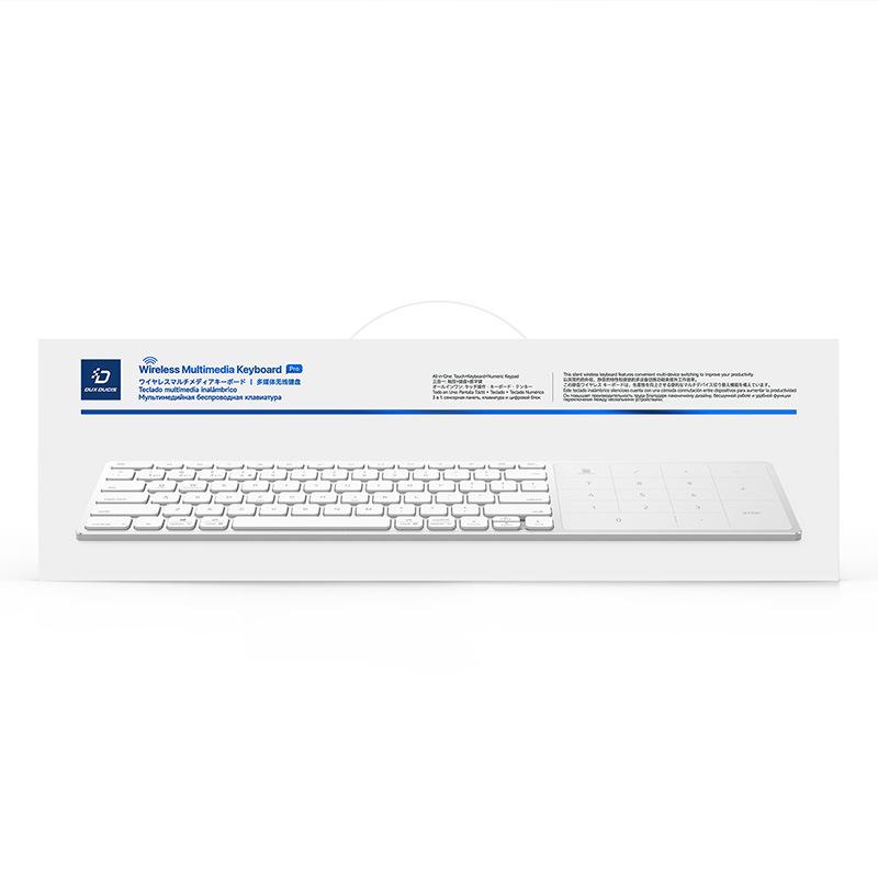 Ultra-Thin 2-in-1 Aluminum Bluetooth Keyboard with Large Touchpad for Desktop, Laptop, and Tablet