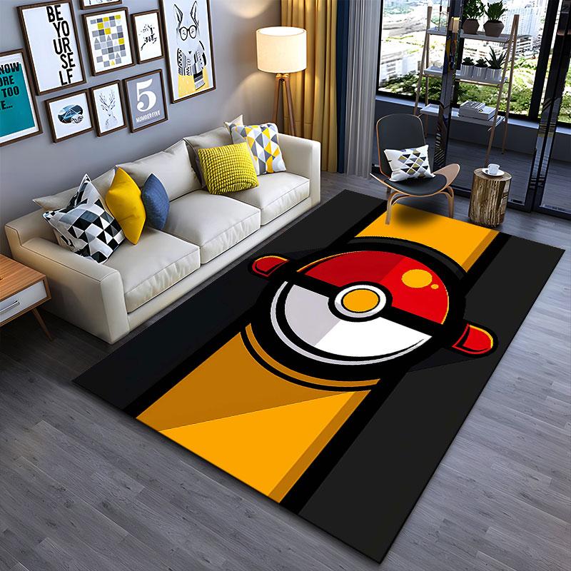 Tappeto Design Pokeball adatto come tappetino antiscivolo per il soggiorno o il divano della camera da letto