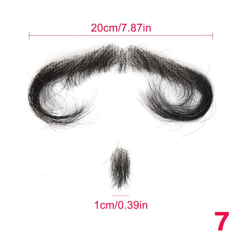 100% Human Hair Beard Lace Mesh Beard Shallow Short Realistic Fake Moustache For Men Makeup Facial Hair Hand Made By Invisible