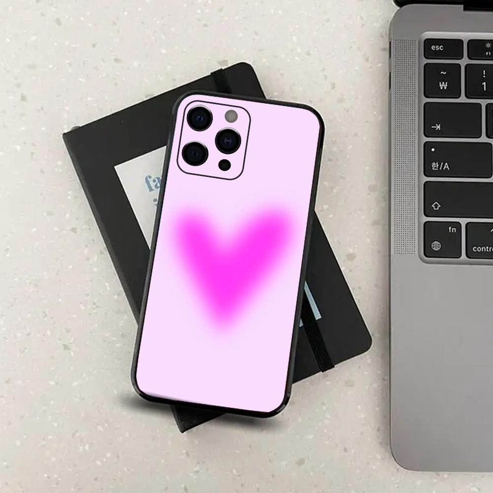 Cute Love pink Phone Case For Apple iPhone 15,14,13,12,11,Pro,X,XS,Max,XR,Plus,Mini Soft Black Cover