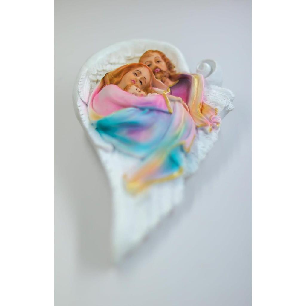 Holy Family of Mother Mary, Joseph, Jesus Christ Idol Statue Sculpture, Wall Hanging Home Decor in Polymarble Latest