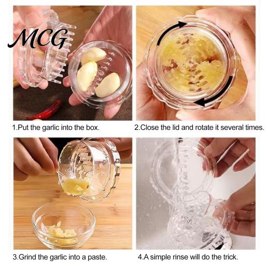 Kitchen Gadget Garlic Press Mincer Tool, Manual Squeeze Crusher for Ginger Cooking Accessory Spices, Plastic And Food Prep