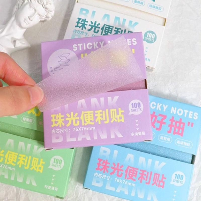 Glitter Film Bookmarks For Study Bookmarking and Office Use, Gradient Color Pull Out Transparent Marking Stick Note