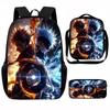 Set Zaino Scolastico Cartone Animato Anime Bambini Leggero Ergonomico Borsa a Spalla Doppia Con Portapranzo Astuccio Tessuto Oxford