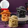 Saisonales Party-Formwerkzeug für handgefertigte Geschenke, 3D-Totenkopf-Gießform im Westernhut-Stil für Kerzenprojekte, Gipskunst und Ausstellungszwecke