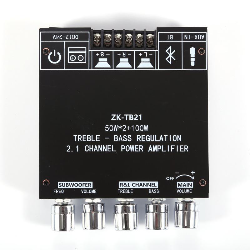 ZK-TB21 2.1 Channel Bluetooth Digital Amplifier Module with Treble, Bass, and Subwoofer TPA3116D2 Chip