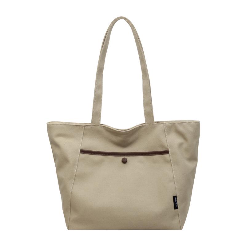 2026 Artistic Youth Canvas Shoulder Tote: Large Capacity, Versatile, Casual Bag for Students and Women