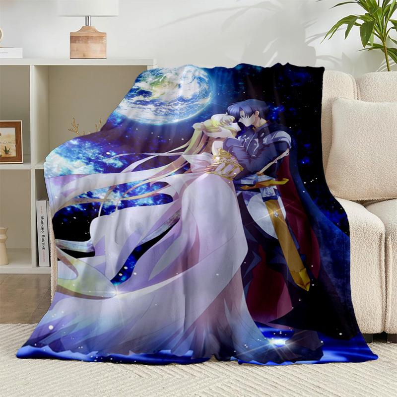 1PC Lunar Cat Magic Night Flannel Blanket Gift, Suitable for Both Men And Women, Soft Ideal for Beds And Sofa, Birthday Or Christmas Gift