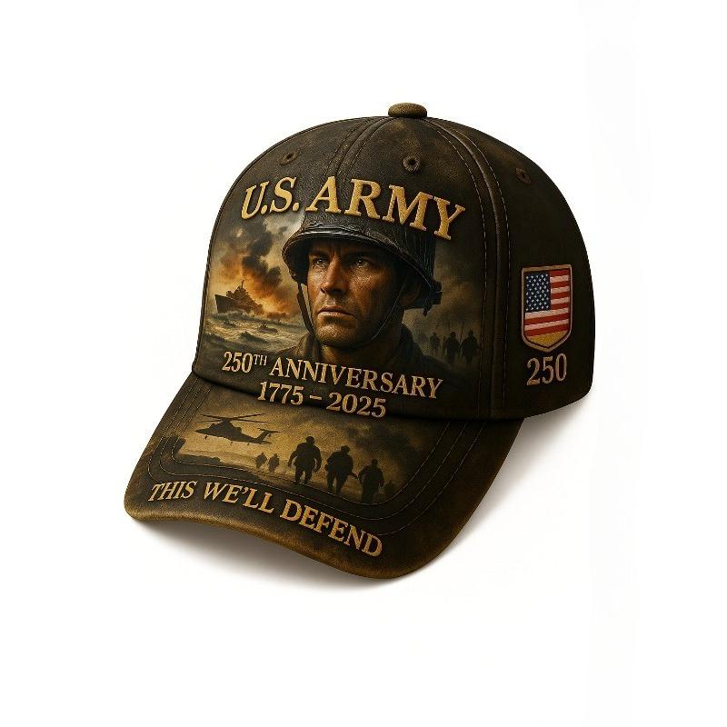 U.S. Army Tribute Hat | 250Th Anniversary Military Cap, "This We'Ll Defend" - Spandex Material, Street Style