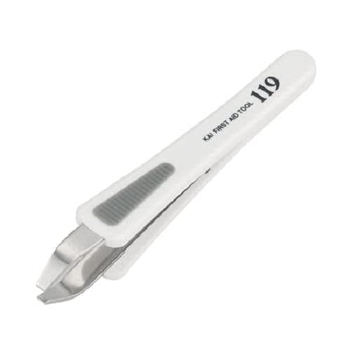 Kai KAI PC handle tweezers flat tip white for tweezers anti-slip included KF1017